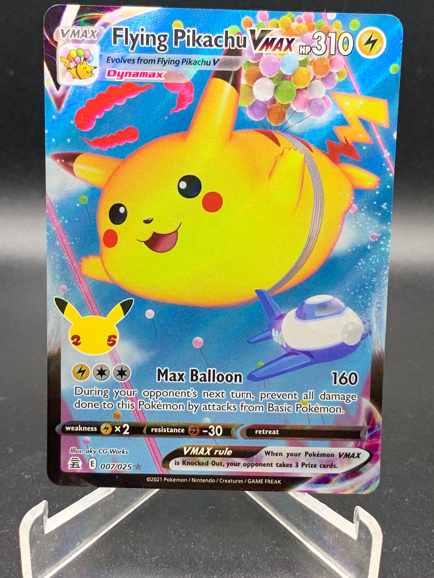Pokémon TCG: 2021 Flying Pikachu VMAX 007/025 SWSH: Celebrations Classic Collection