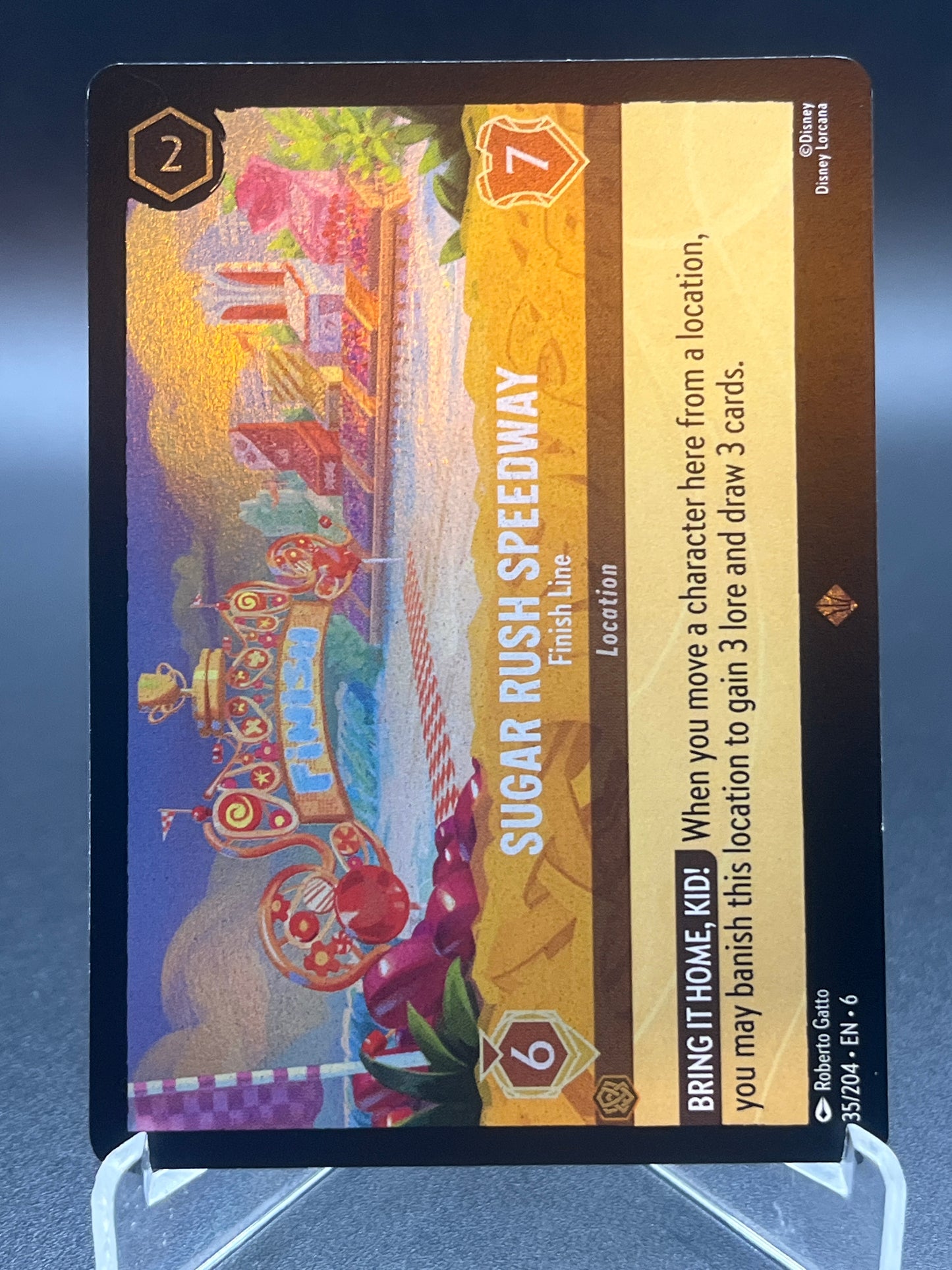 Lorcana TCG: Sugar Rush Speedway Finish Line (Cold Foil) 35/204 Azurite Sea