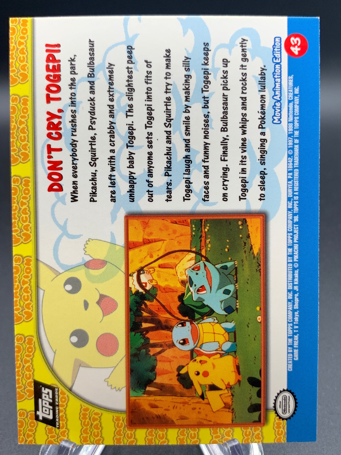 Pokémon TCG: Topps Pokémon Don't Cry, Togepi! - #43 - Pikachu's Vacation Movie Animation Edition