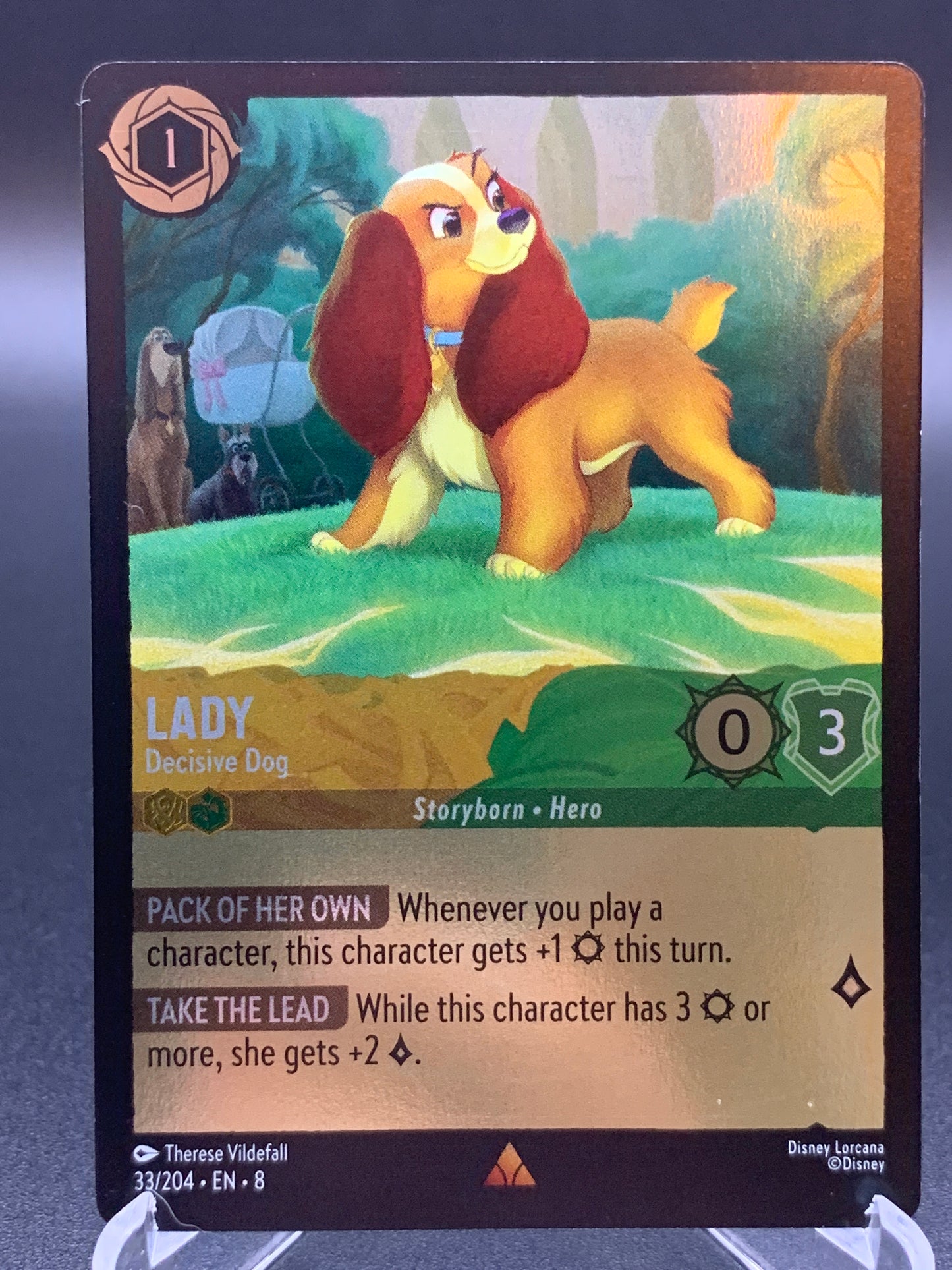 Lorcana TCG: Lady Decisive Dog (Cold Foil) 33/204 Reign of Jafar