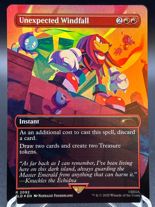 MTG TCG: Unexpected Windfall (Rainbow Foil) R 2092 SLD: Secret Lair Drop Series (Secret Lair x Sonic)