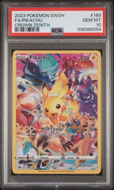 PSA 10 Pokemon TCG: Pikachu 160/159 - Crown Zenith - Sword & Shield