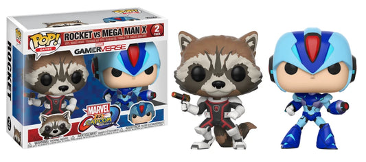Funko PoP! Games: Marvel Gamerverse - Rocket Vs Mega Man X - 2 Pack (Game stop only sticker)