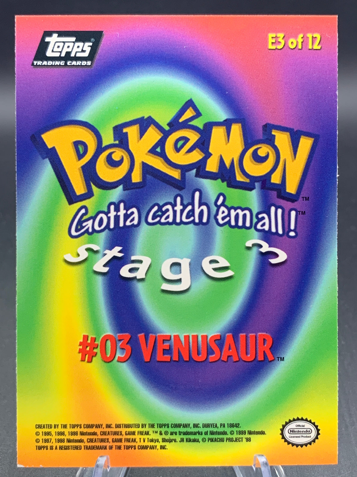 Pokémon: Venusaur - #03 - E3 of 12 - Topps Pokémon Stage 3