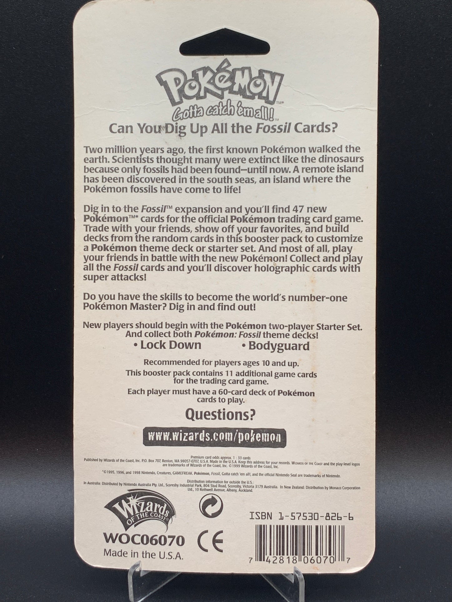 Pokémon TCG: Fossil Sealed Blister Booster Pack (Lapras Art)