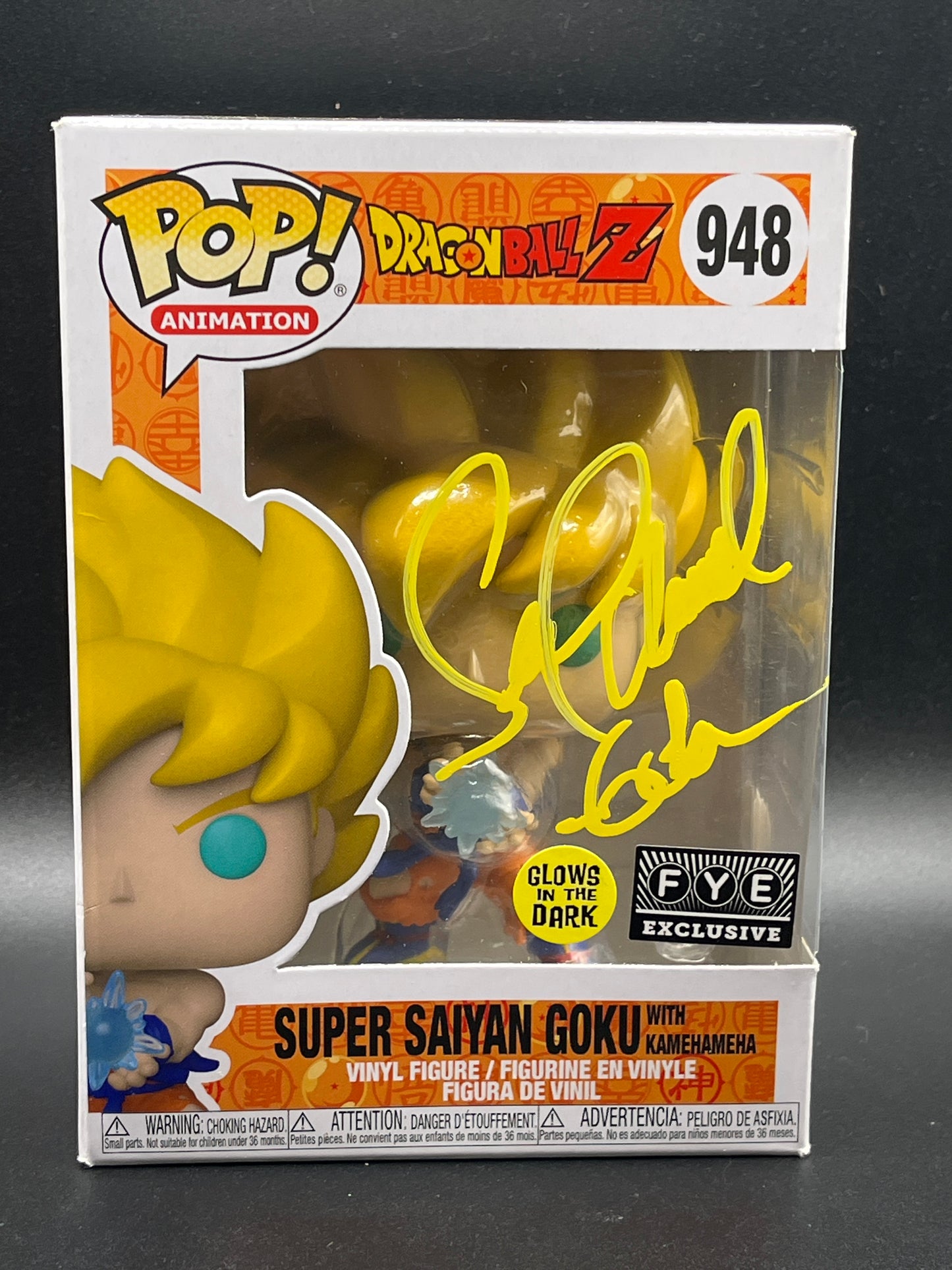 Auto Funko PoP! Anime: Super Sayian Goku with Kamehameha (Dragonball Z) 948 ( FYE Exclusive & Glows In the Dark)