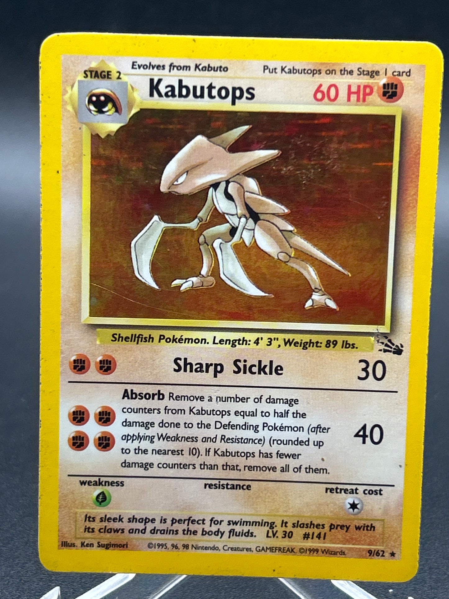 Pokémon TCG: 1999 Kabutops 9/62 Fossil Holo Unlimited