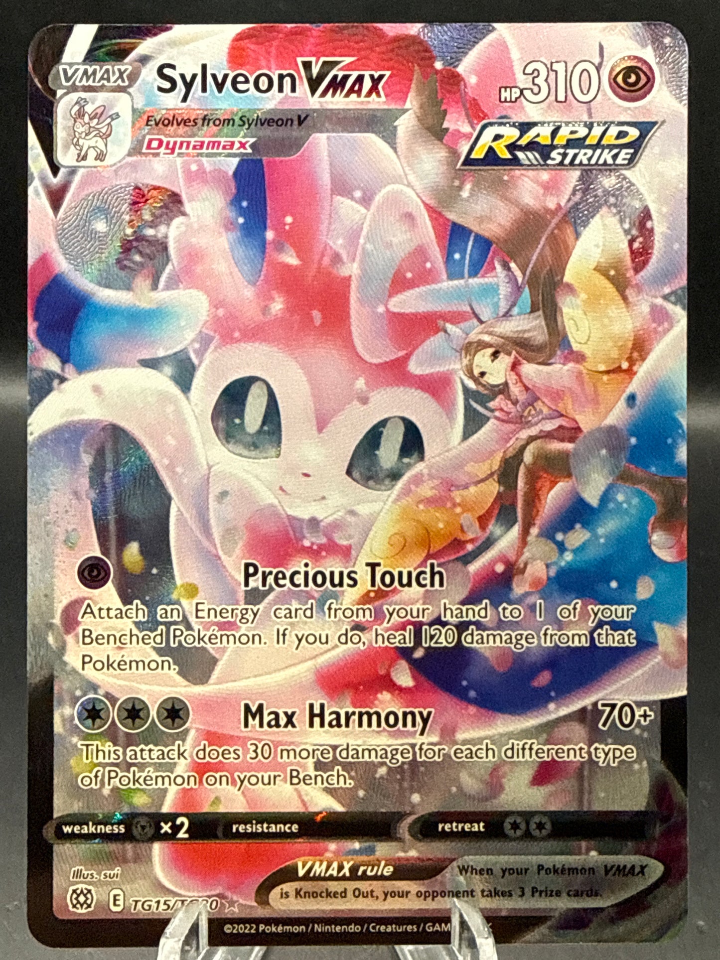 Pokémon TCG: 2022 Sylveon VMAX TG15/TG30 Brilliant Stars Trainer Gallery (Damaged)