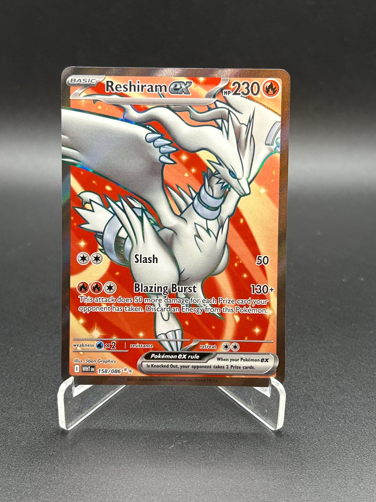 Pokémon TCG: 2025 Reshiram ex 158/086 SV: White Flare