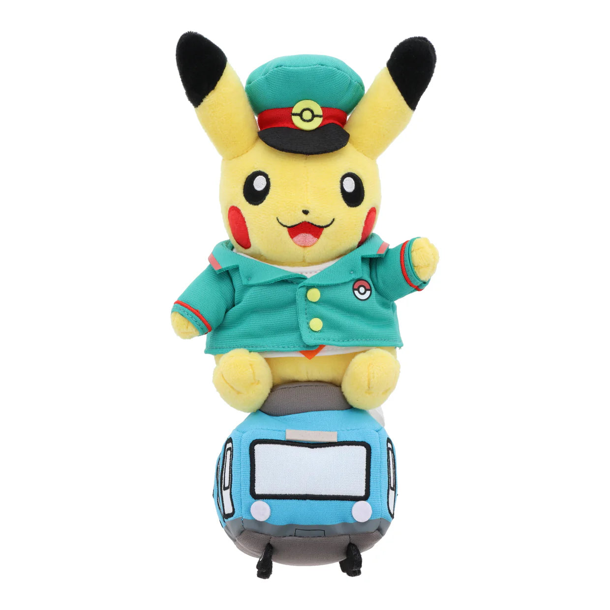 Plushies (Small) - Tokyo Station Conductor Pikachu On Train Plush - Pokemon Center Exclusive