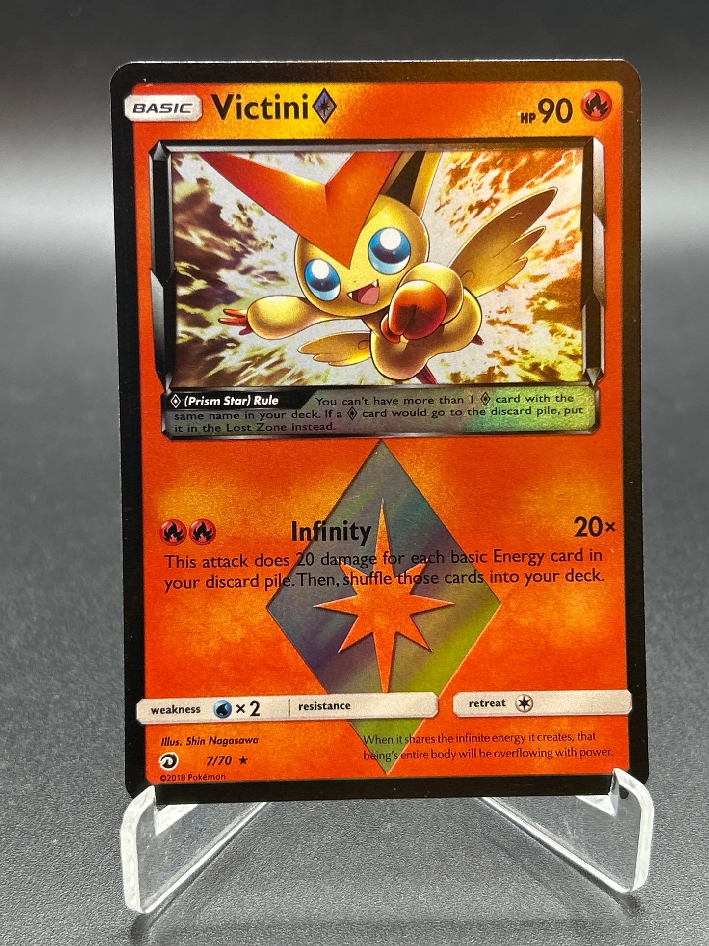 Pokémon TCG: 2018 Victini Prism Star 7/70 Dragon Majesty