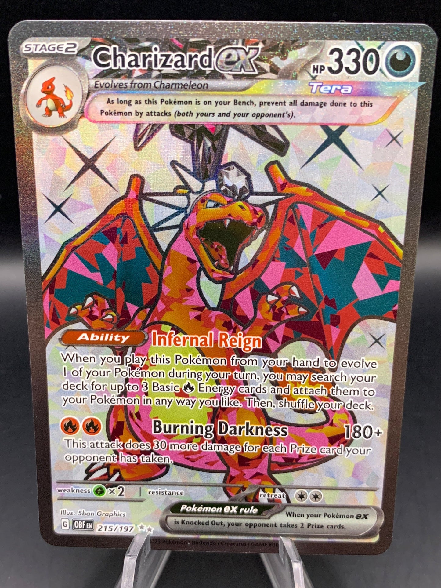 Pokémon TCG: 2023 Charizard ex 215/197 S&V Obsidian Flames Full Art