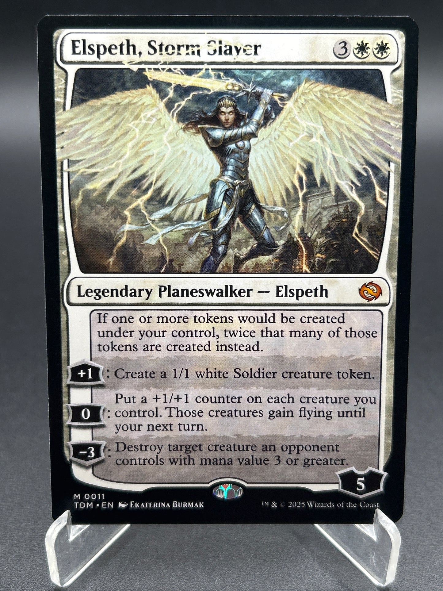 MTG TCG: Elspeth, Storm Slayer M 0011 TDM: Tarkir, Dragonstorm