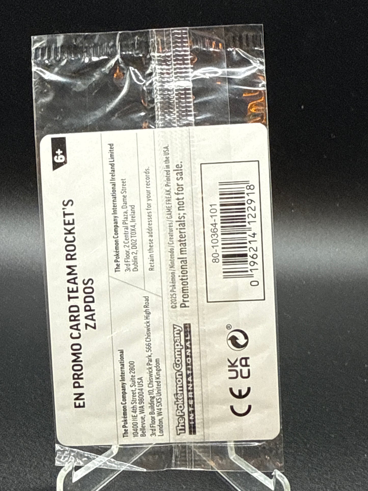 Pokémon TCG: 2025 Team Rocket's Zapdos 070/182 SV: Gamestop Promo Sealed