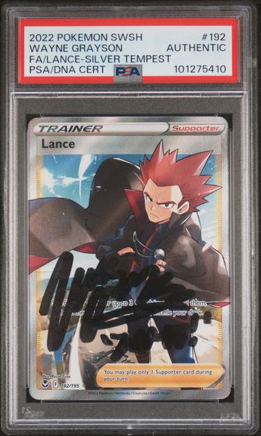 PSA Authentic Signed Wayne Grayson: Pokémon 2022 Lance 192/195 SWSH: Silver Tempest