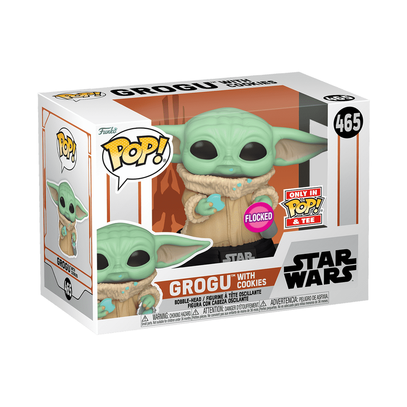 Funko PoP! STAR WARS: Grogu with Cookies 465 (Flocked)(Only In POP! & Tee)