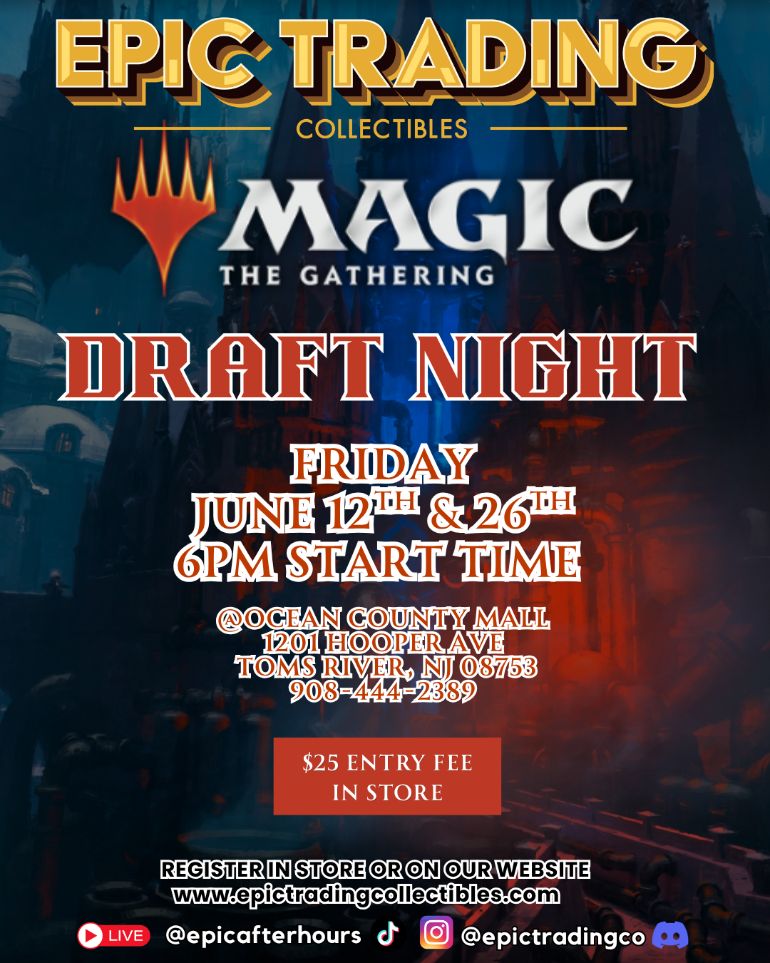 EPIC Magic the Gathering TCG - Draft Night - Ocean County