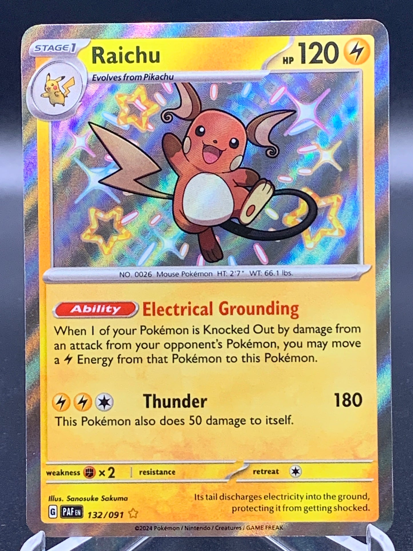 Pokemon TCG: 2024 Raichu 132/091 S&V Paldean Fates