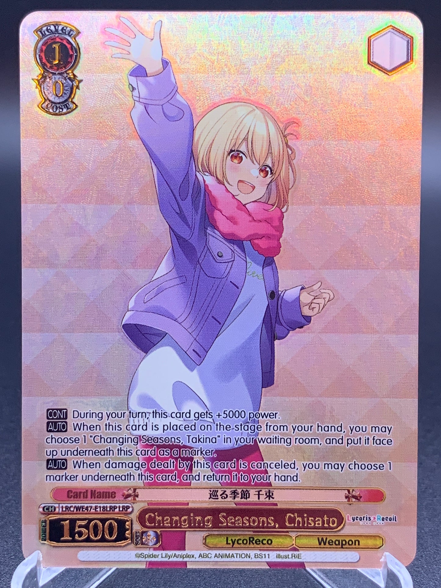 Weiss Schwarz TCG: Changing Seasons, Chisato LRC-WE47-E18LRP LRP : Lycoris Recoil