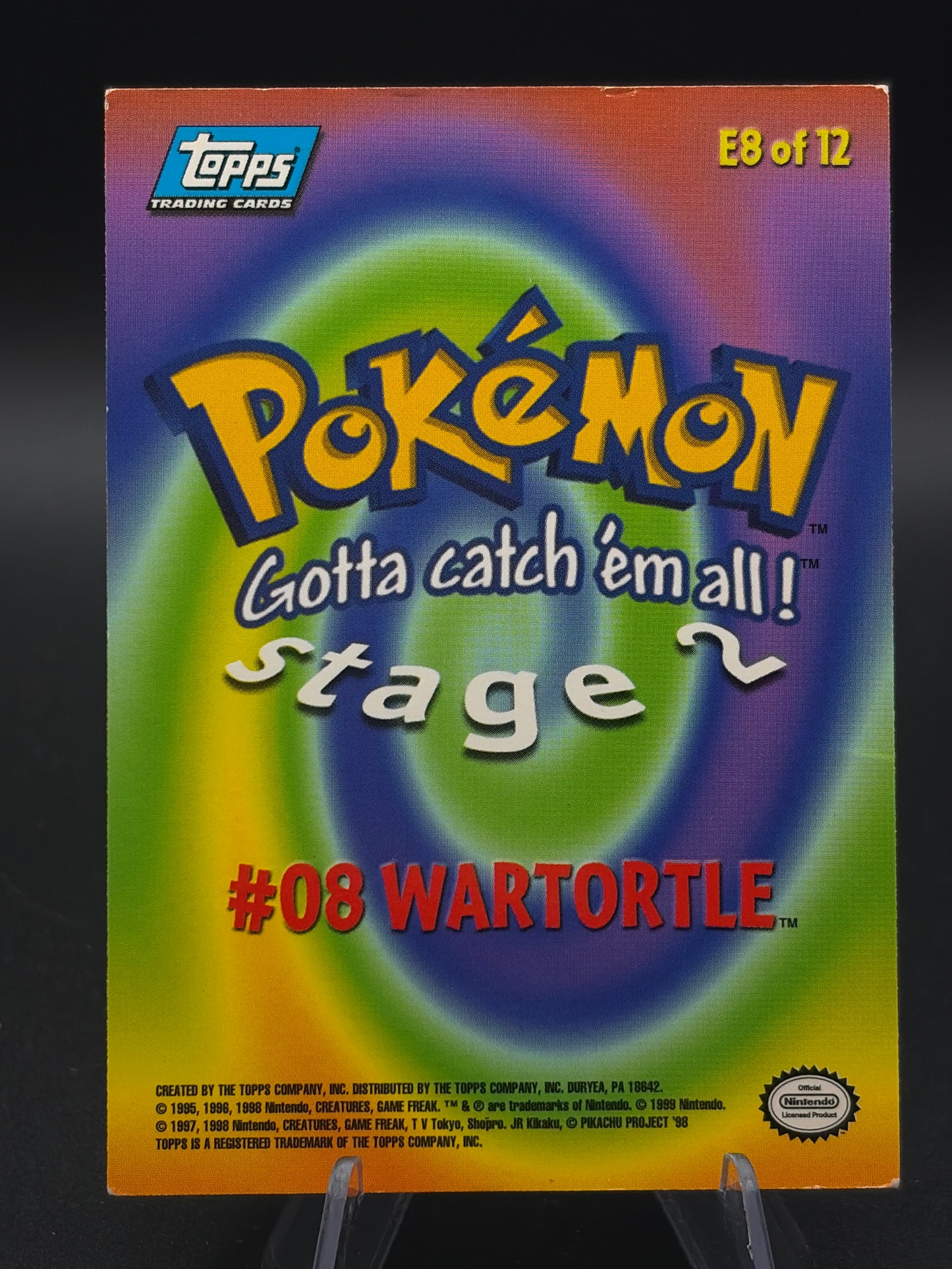 Pokémon: Wartortle #08 E8 The First Movie Blue Label - TOPPS Pokemon Card