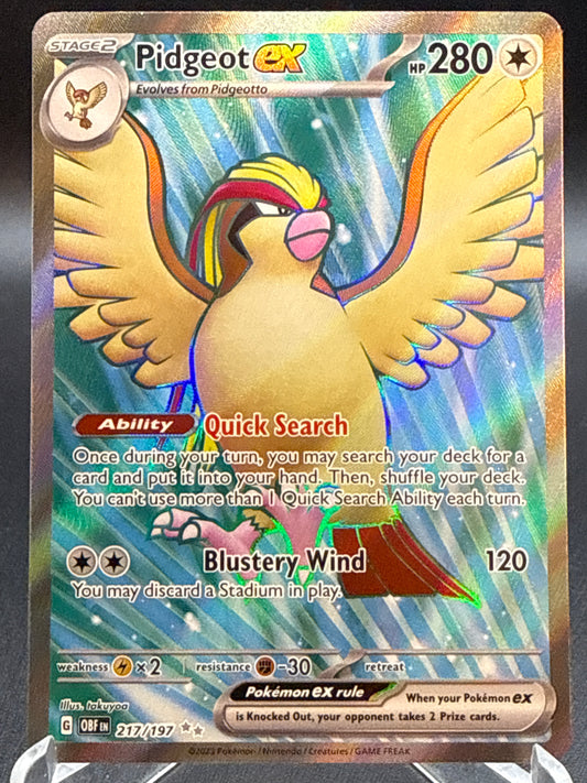 Pokémon TCG: 2023 Pidgeot ex 217/197 S&V Obsidian Flames Full Art