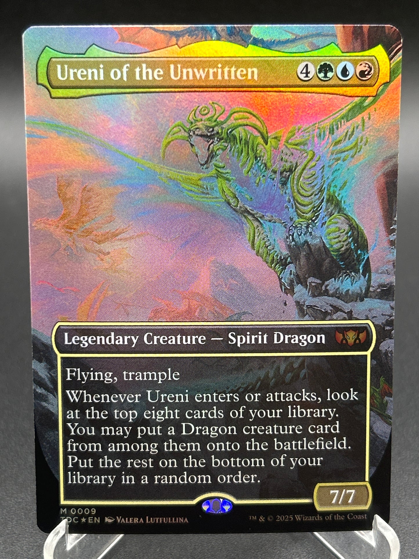 MTG TCG: Ureni of the Unwritten (Borderless)(Foil) M 0009 TDC: Commander: Tarkir, Dragonstorm