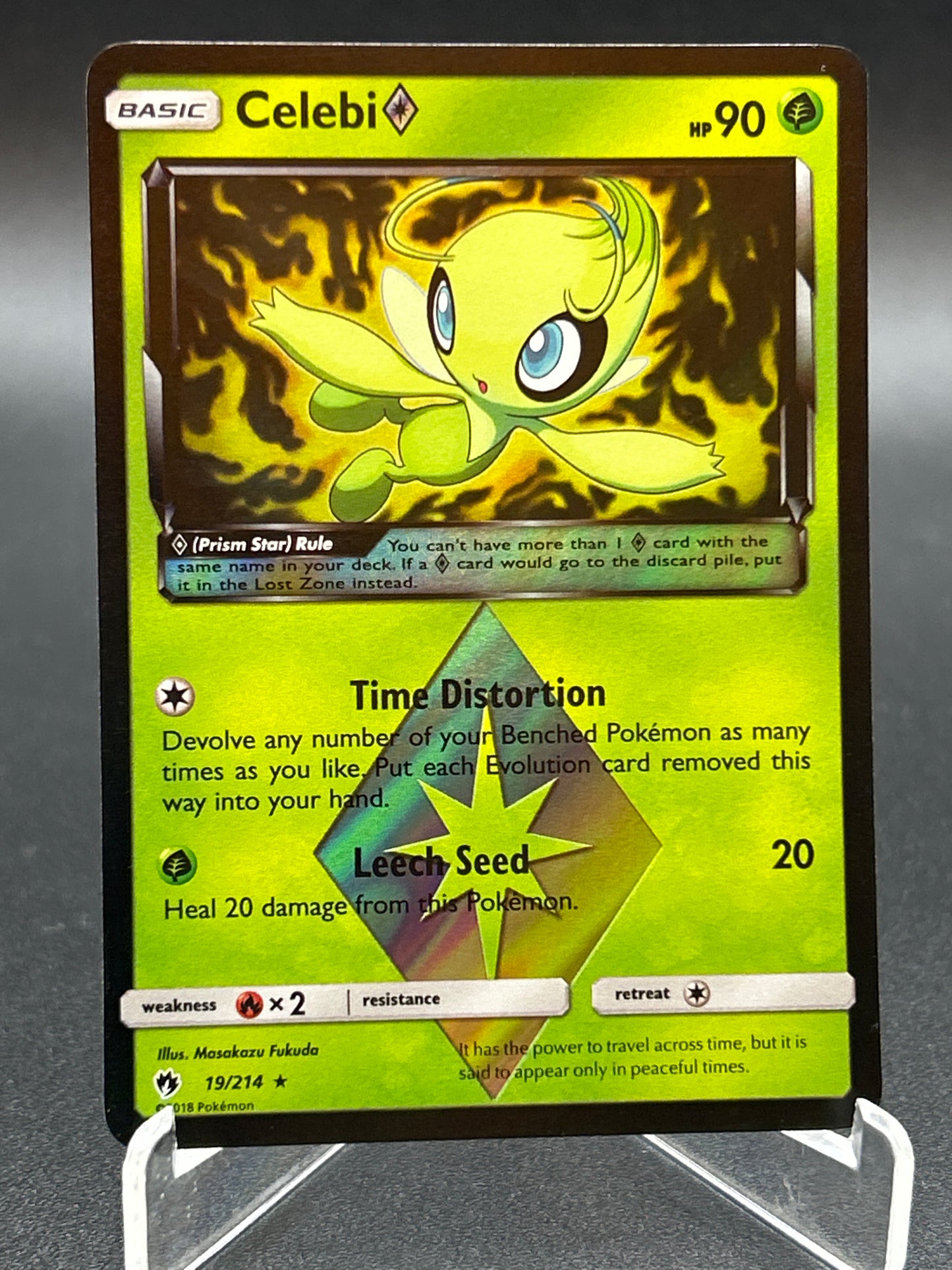 Pokémon TCG: 2018 Celebi Prisim Star 19/214 S&M: Lost Thunder