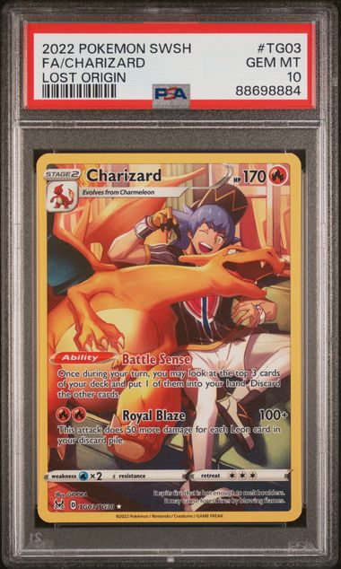 PSA 10 Pokémon TCG: 2022 Charizard TG03/TG30 SWSH: Lost Origin Trainer Gallery