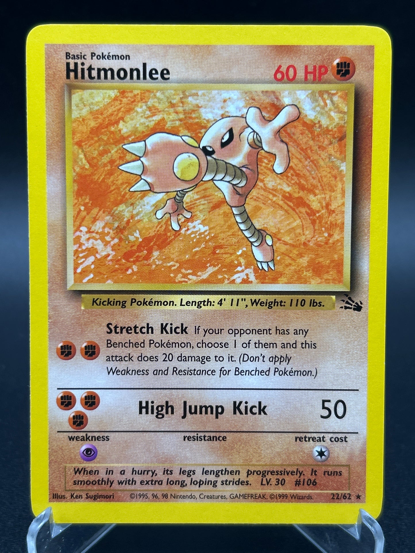 Pokémon TCG: 1999 Hitmonlee 22/62 Fossil Unlimited Non-Holo