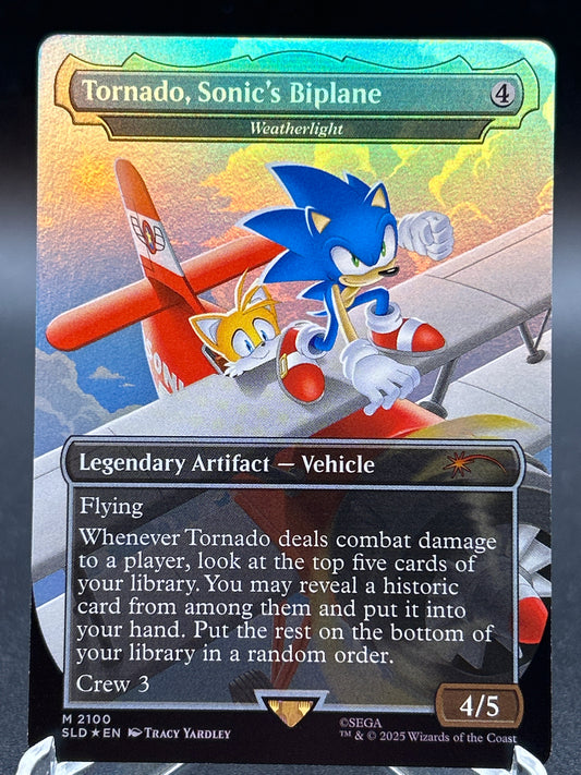 MTG TCG: Tornado, Sonic's Biplane - Weatherlight (Rainbow Foil) M 2100 SLD: Secret Lair Drop Series (Secret Lair x Sonic)