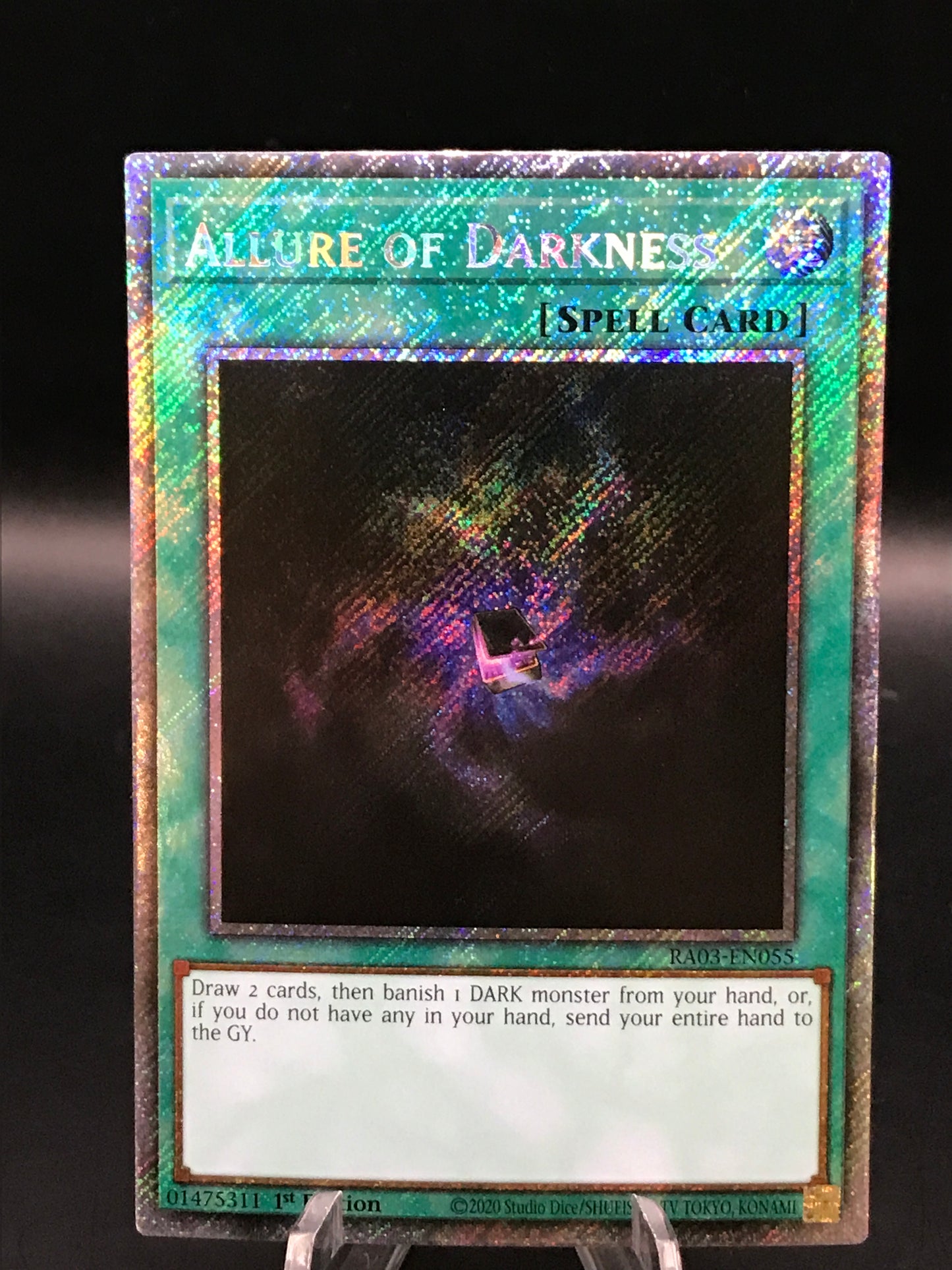 Yu-Gi-Oh! 1st Edition Allure of Darkness (Platinum Secret Rare) - Quarter Century Bonanza RA03-EN055