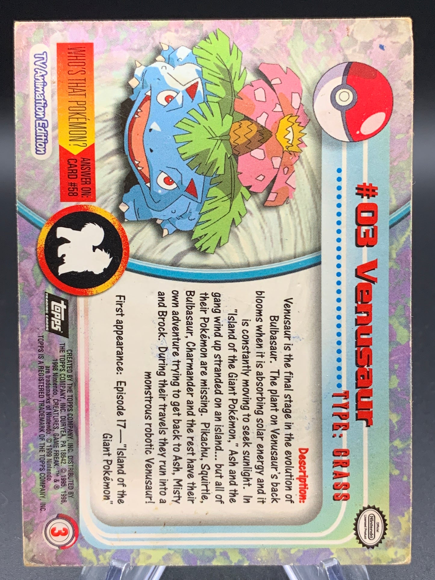 Pokémon: Venusaur - #03 - Topps Chrome TV Animation Edition
