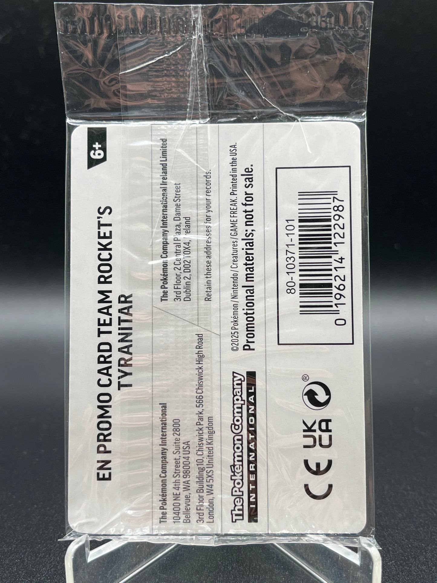 Pokémon TCG: 2025 Team Rocket's Tyranitar 096/182 SVP: Destined Rivals Sealed Pokémon Center Sealed Promo