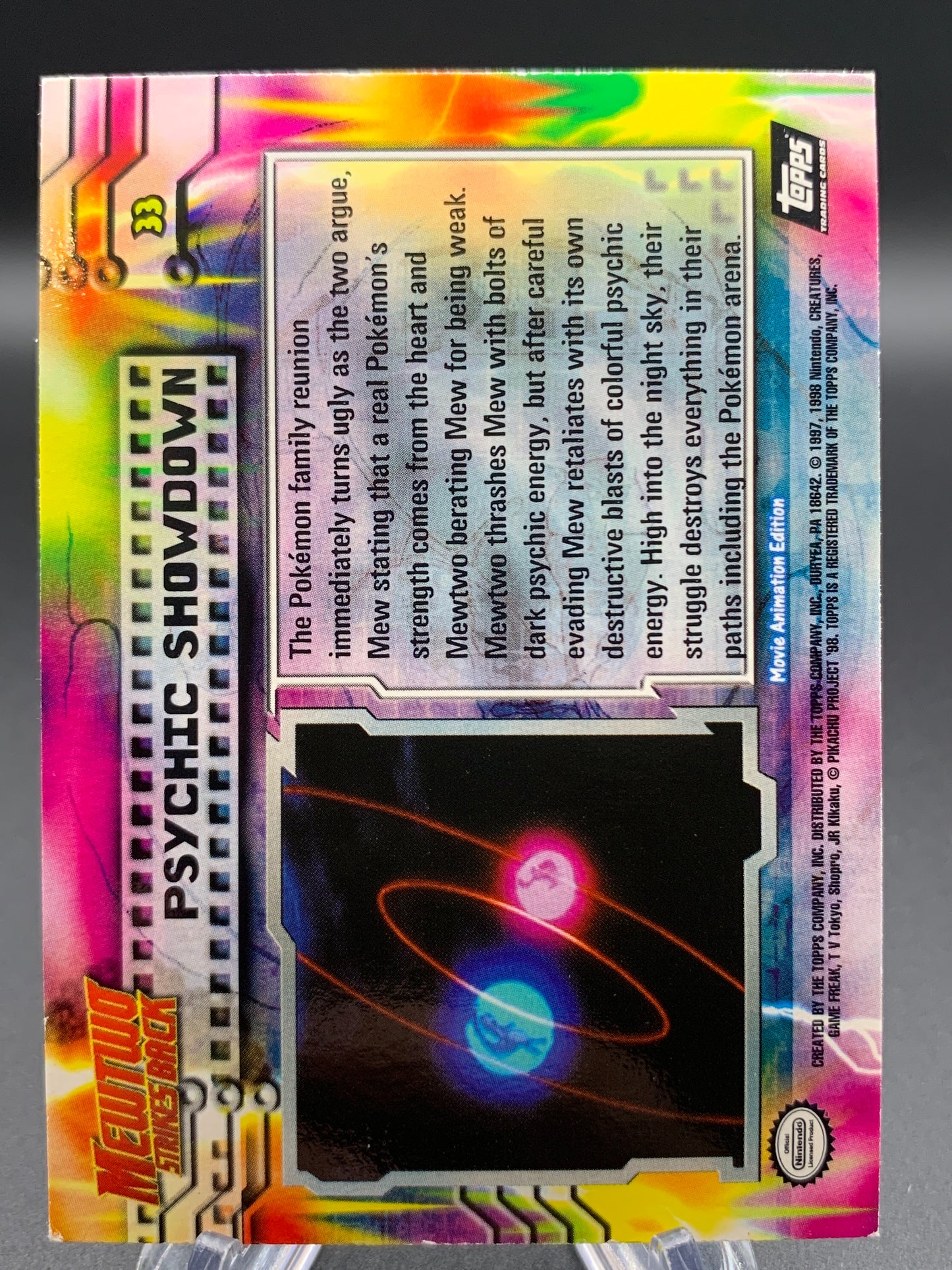 Pokémon TCG: Topps Pokémon Psychic Showdown - #33 - Mewtwo Strikes Back Movie Animation Edition Holo Textured