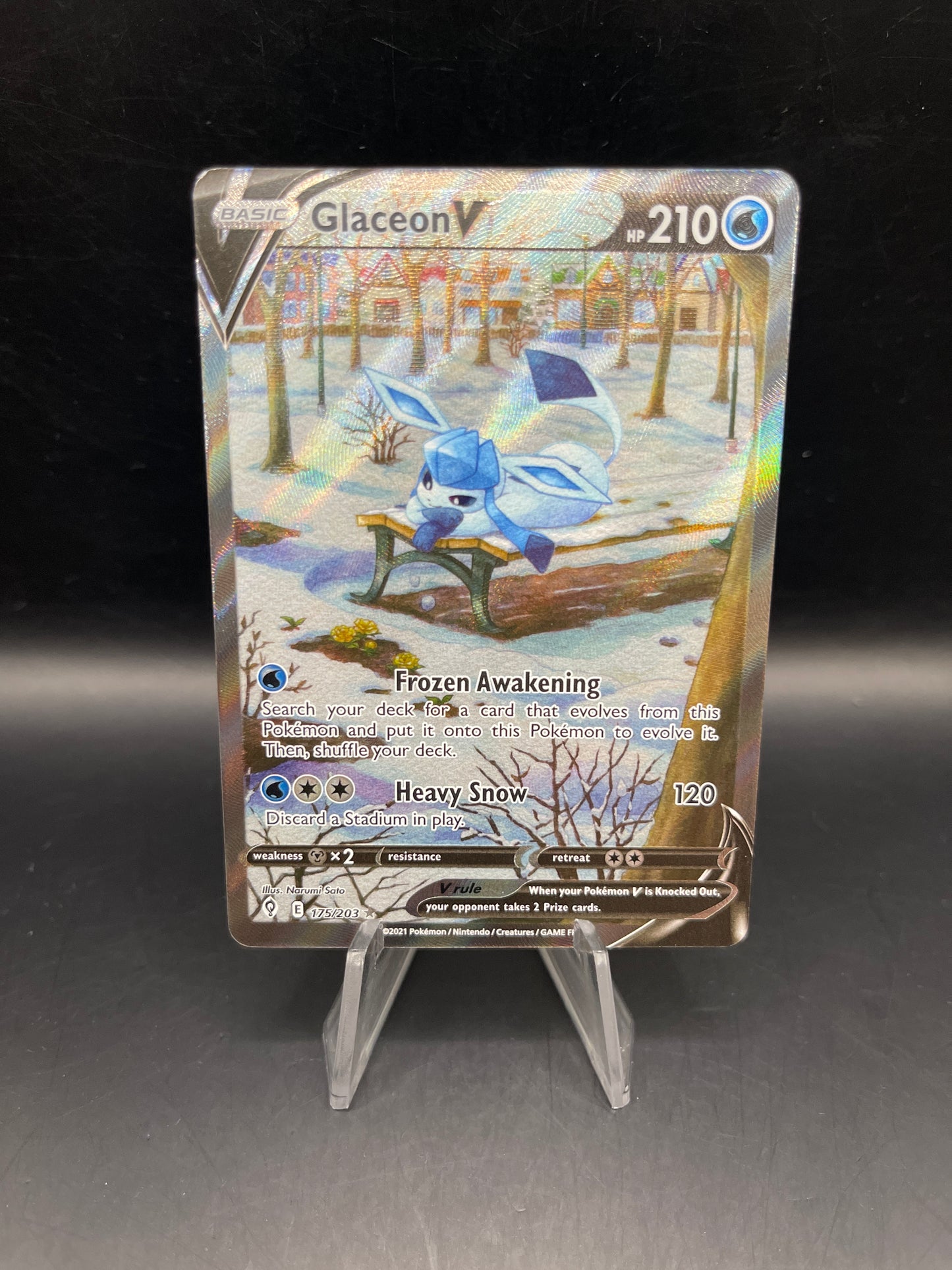 Pokémon TCG: 2021 Glaceon V 175/203 SW&SH: Evolving Skies Alt Art