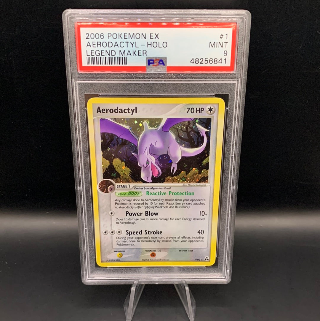 PSA 9 Pokémon TCG: 2006 Aerodactyl 1/92 Legend Maker Holo