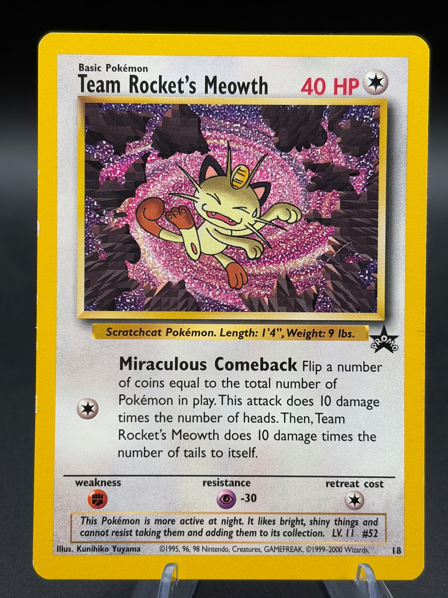 Pokémon TCG: 2000 Team Rocket's Meowth #18 WoTC Promo