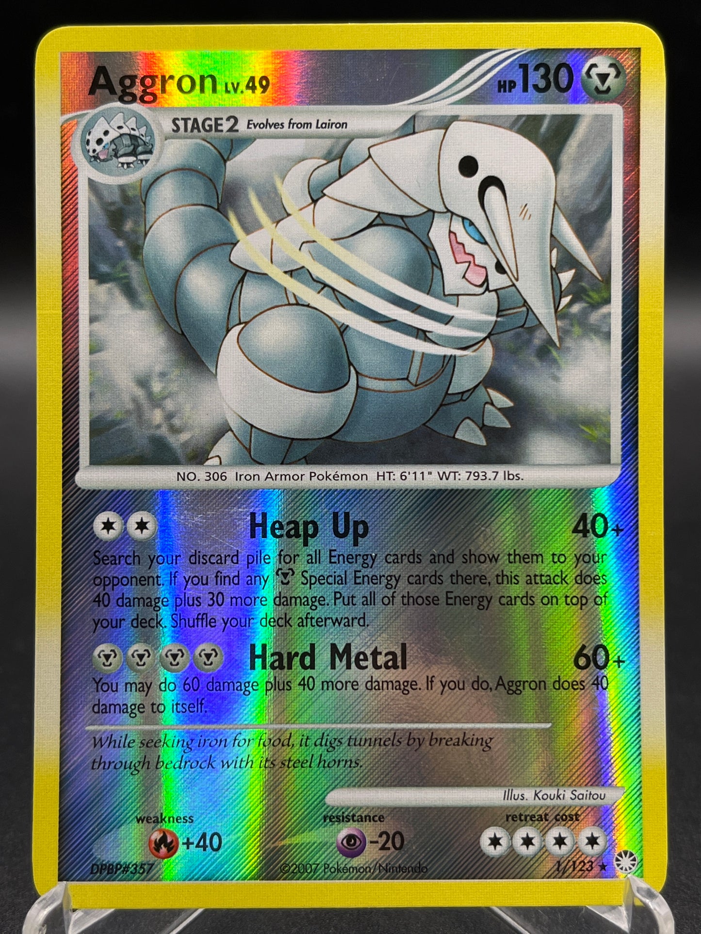 Pokémon TCG: 2007 Aggron 1/123 - Mysterious Treasures Reverse Holo