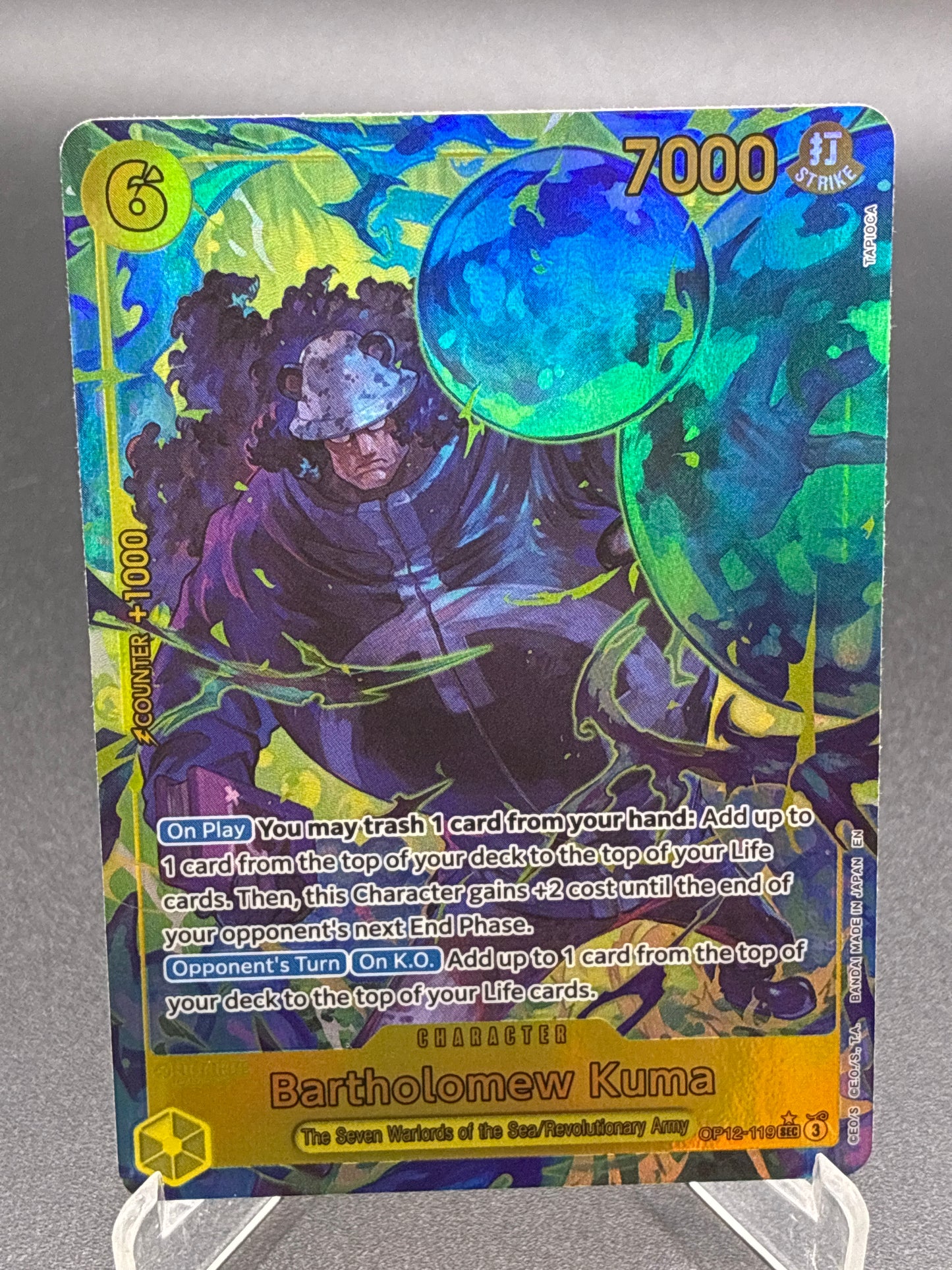 One Piece TCG: Bartholomew Kuma OP12-119 Legacy of the Master (SEC)