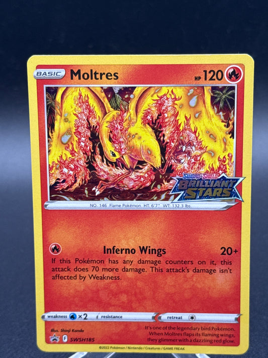 Pokémon TCG: 2022 Moltres SWSH185 -  Brilliant Stars - Brilliant Stars Stamp