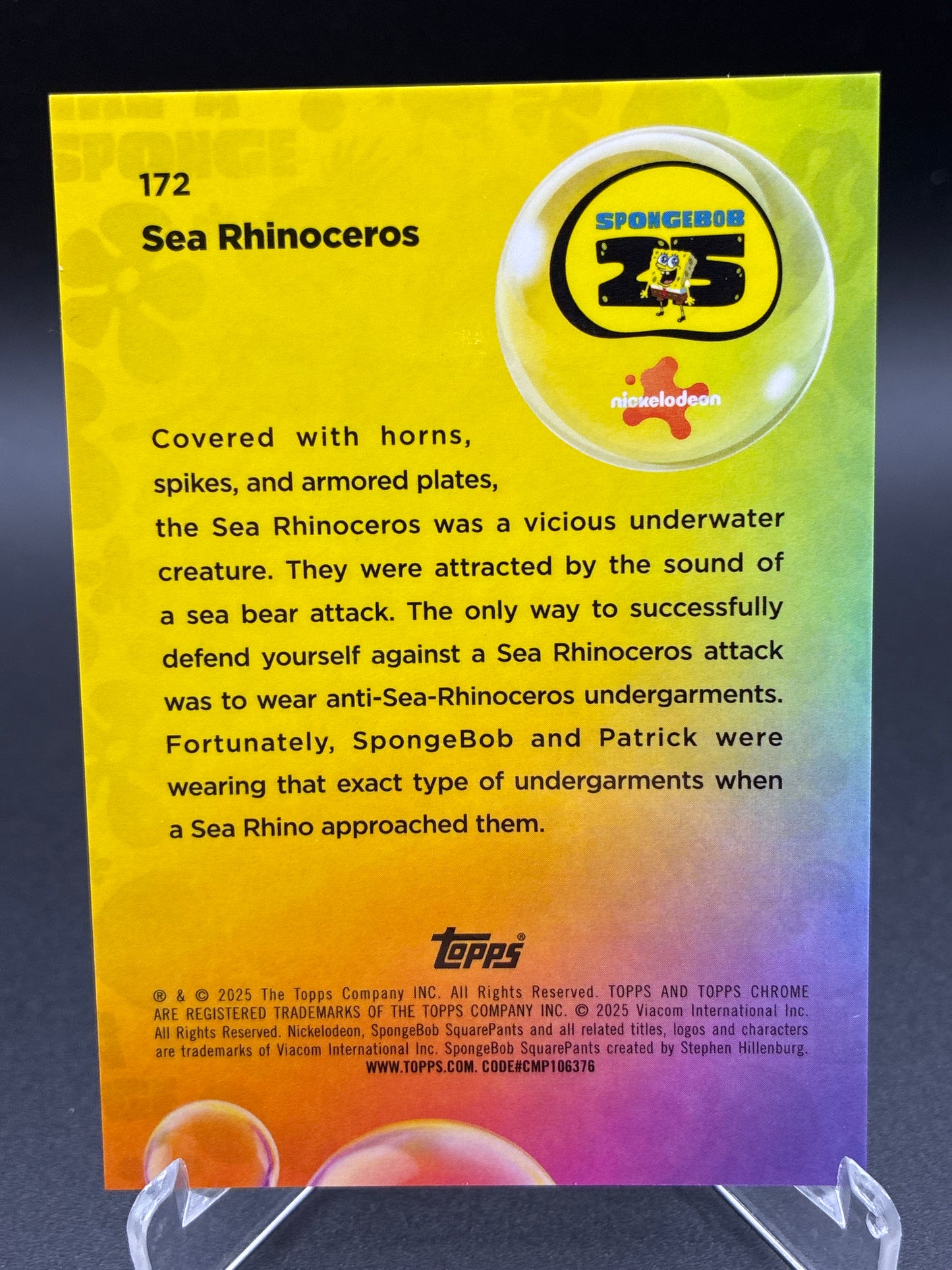 Topps Chrome: Sea Rhinoceros (Orange Sapphire) 03/25 25TH Anniversary