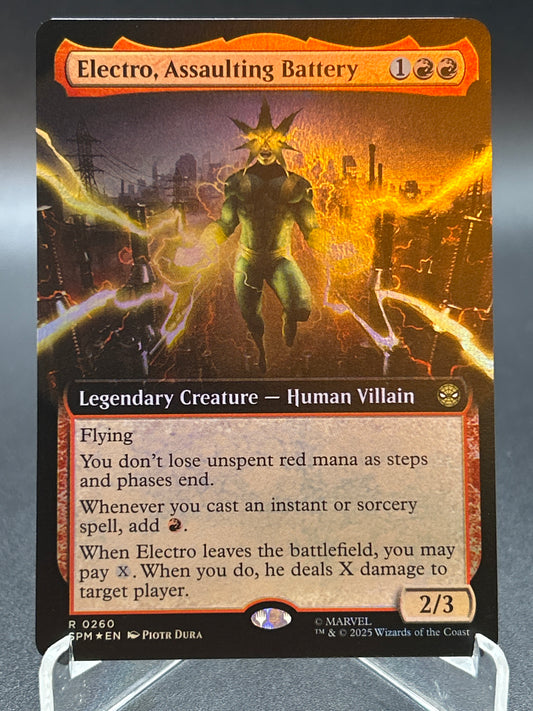 MTG TCG: Electro, Assaulting Battery (Extended Art)(Foil) R 0260 SPM: Marvel's Spider-Man