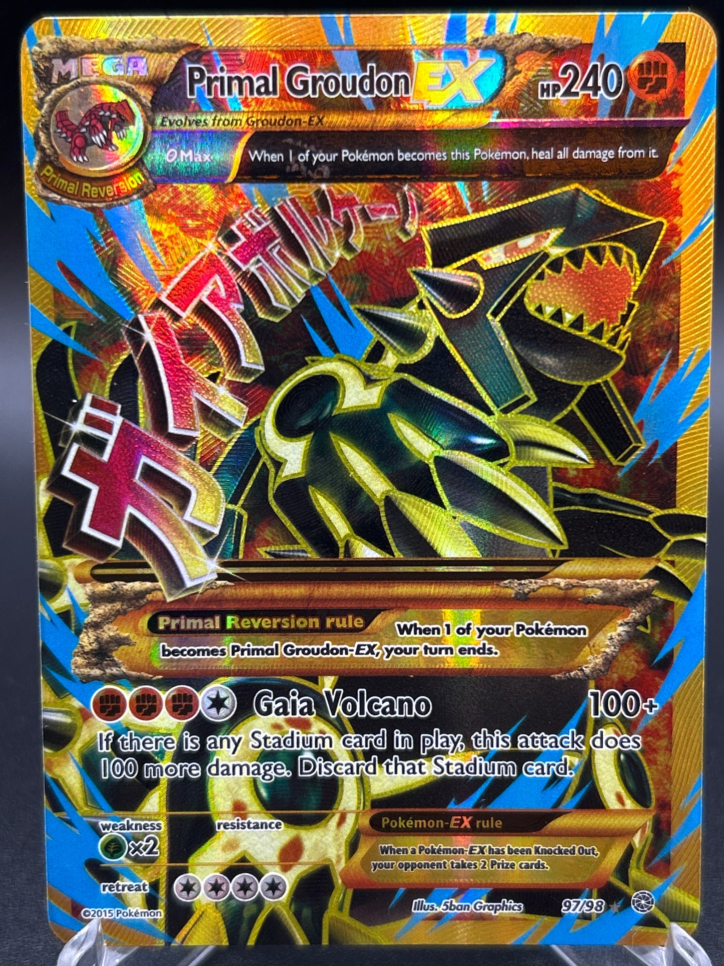 Pokémon TCG: 2015 Primal Groudon EX (Shiny Full Art) 97/98 XY: Ancient Origins