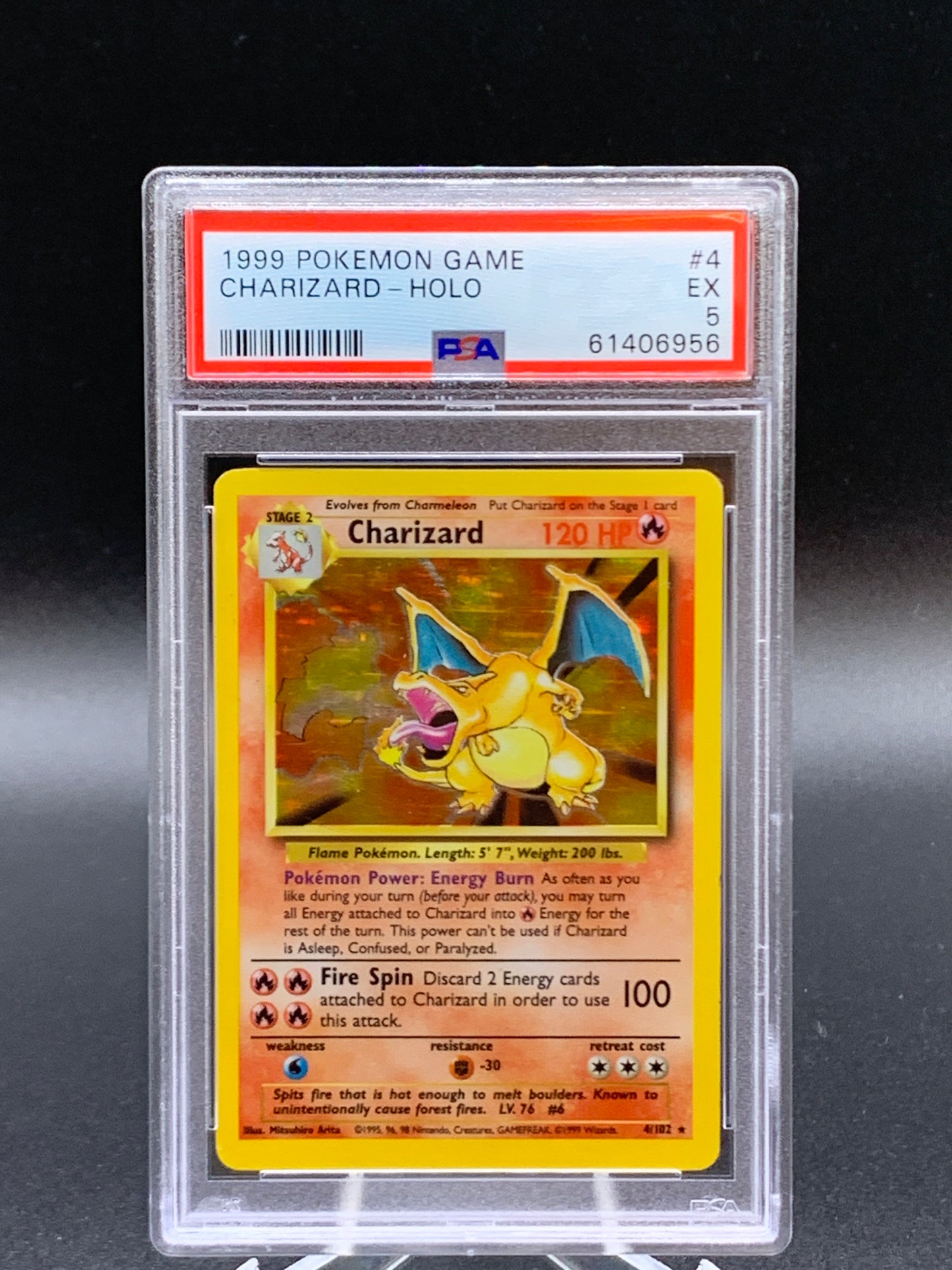 PSA 5 Pokémon TCG: 1999 Charizard 4/102 Base Set Holo