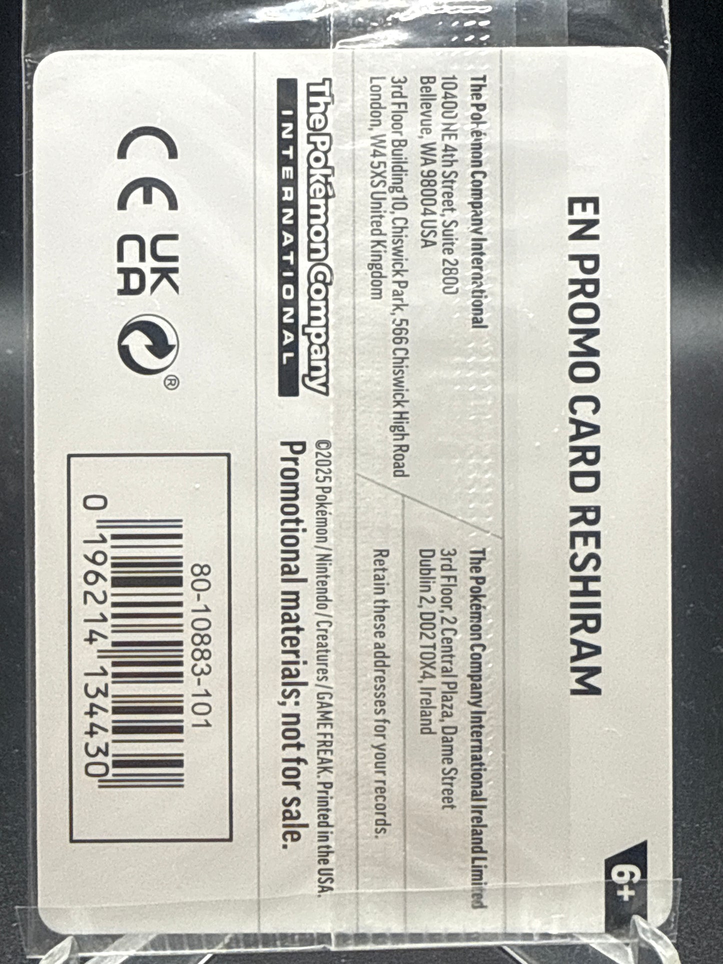 Pokémon TCG: 2025 Reshiram - 017/094 - SEALED Phantasmal Flames Hot Topic Promo