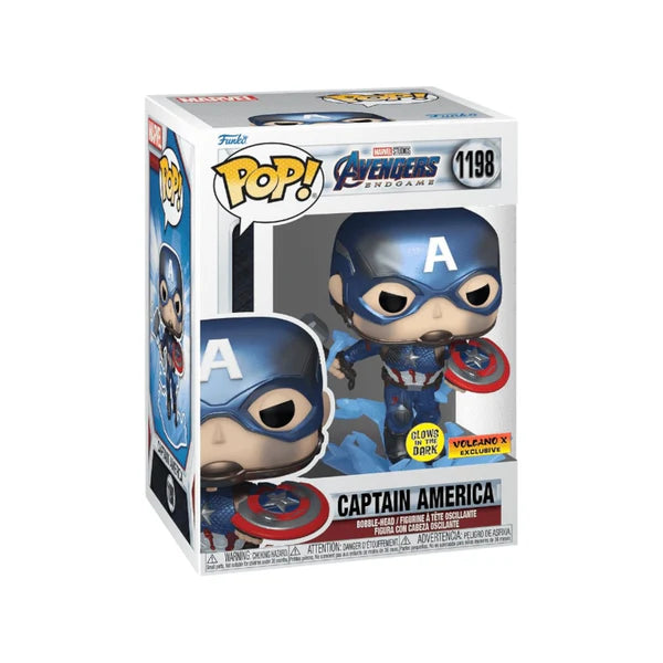 Funko PoP! Marvel: Captain America 1198 (Volcano X Exclusive)(Glows in the Dark)