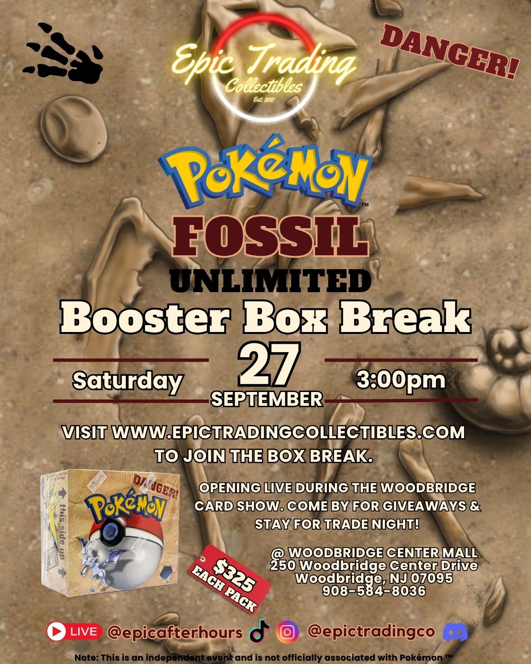 EPIC Pokémon TCG: FOSSIL (UNLIMITED) LIVE BOX BREAK - 09/27/2025 @ 3pm