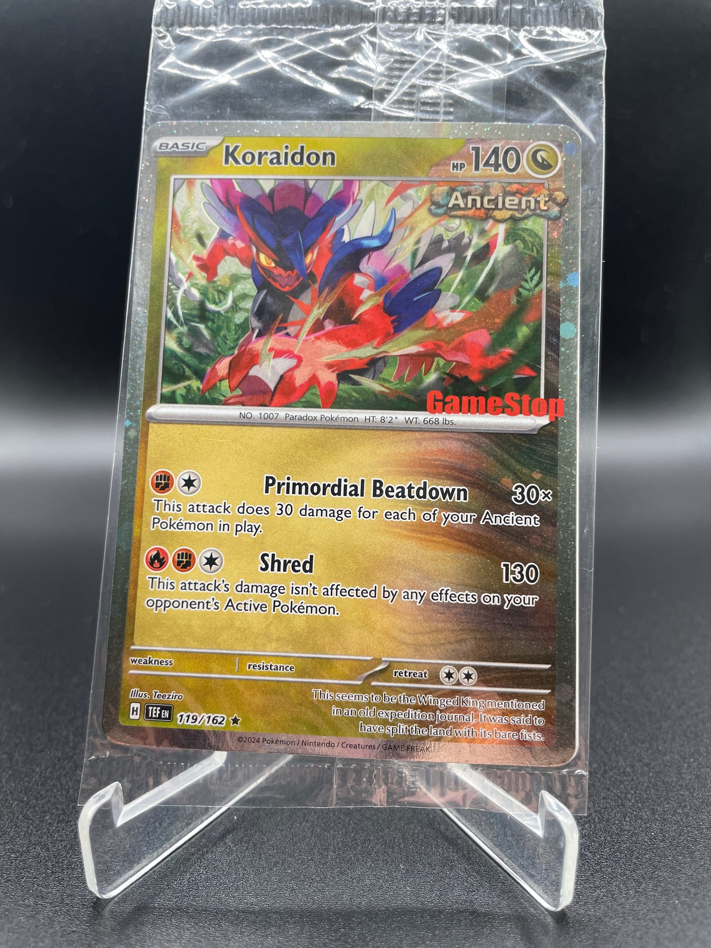 Pokémon TCG: 2024 Koraidon 119/162 Temporal Forces GameStop Promo Sealed