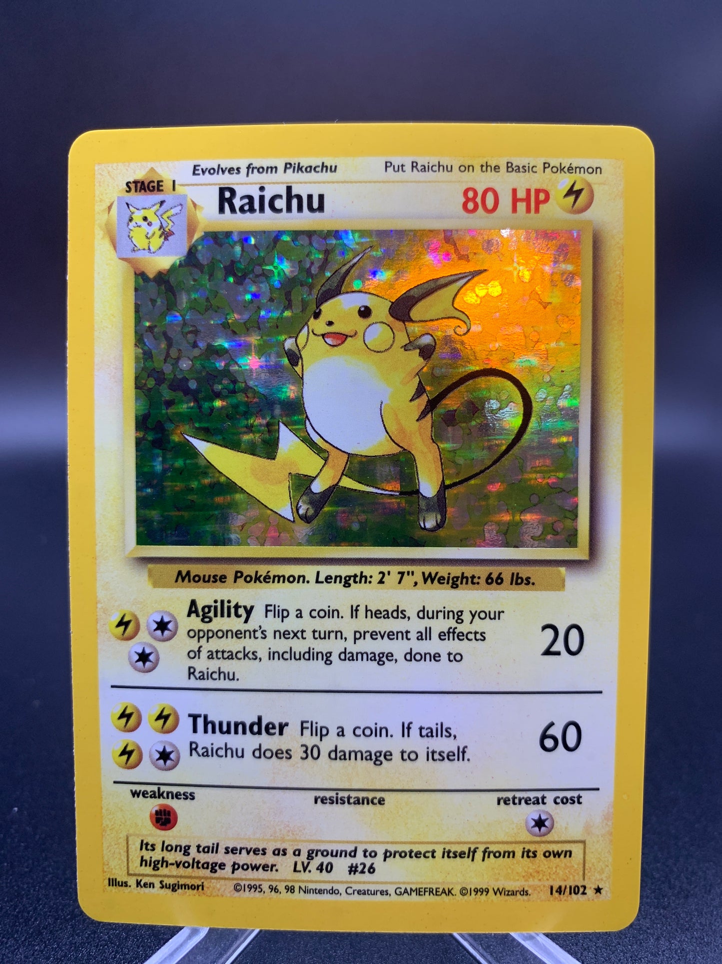 Pokémon TCG: 1999 Raichu 14/102 Base Set Holo