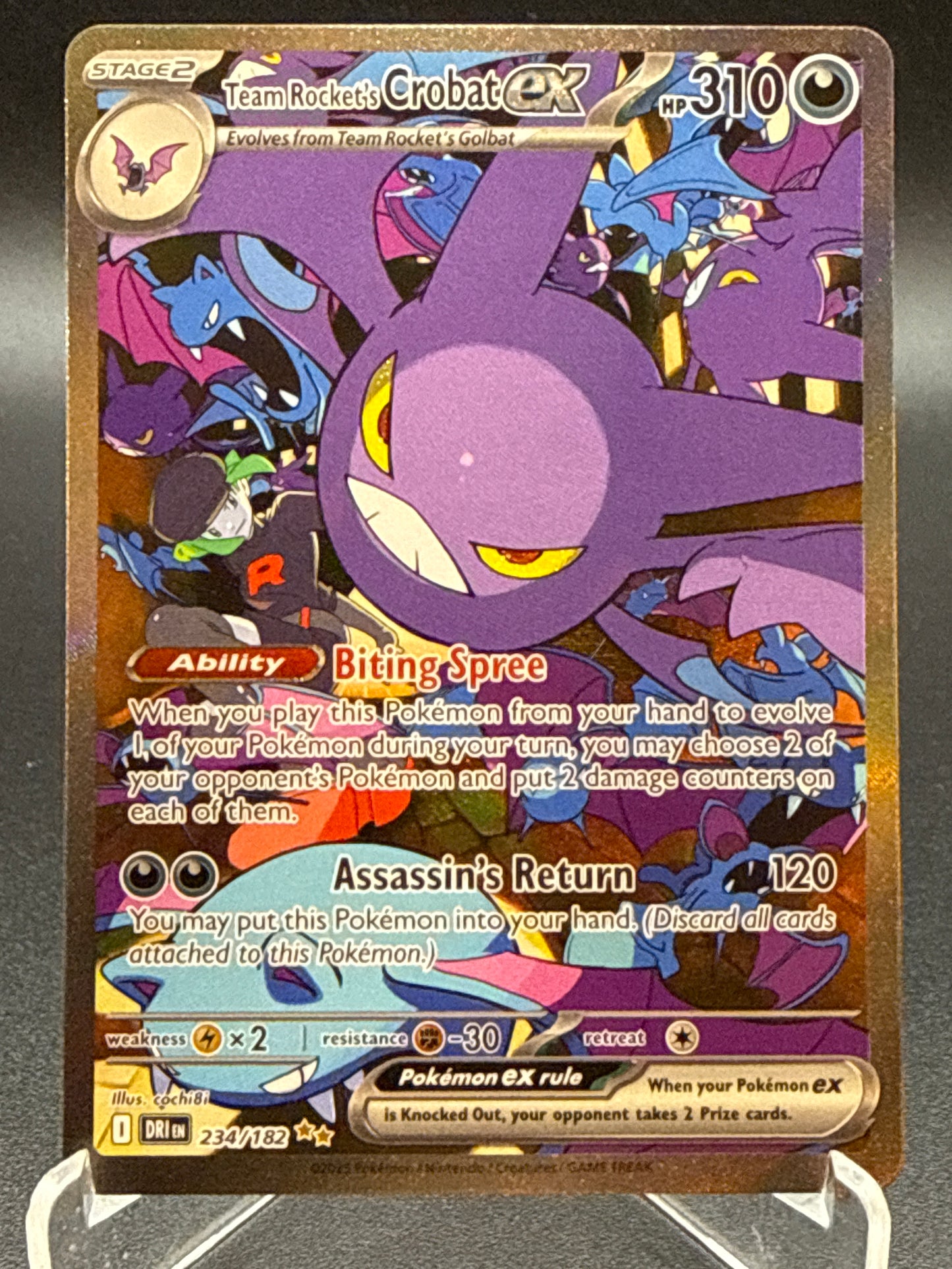 Pokémon TCG: 2025 Team Rocket's Crobat ex 234/182 SV: Destined Rivals